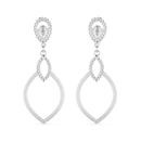 Brinco Prateado Luxo Gota de Gala