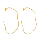 Argola Dourada Ondulada Assimétrica