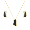 Conjunto Dourado Estilo Orgânico Preto
