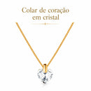 Colar Dourado de Coração em Cristal