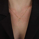 Colar Dourado de Coração Irregular Vazado com Zircônia - Galeria