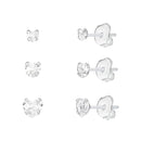 Trio de Ponto de Luz de Coração em Prata 925