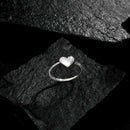 Anel Prateado de Falange Coração - Galeria