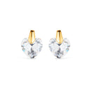 Brinco Dourado de Pedra Zircônia em formato de Coração