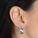 Brinco Prateado de Argola Média Lisa Chapada - Galeria