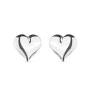 Brinco Prateado de Coração Médio